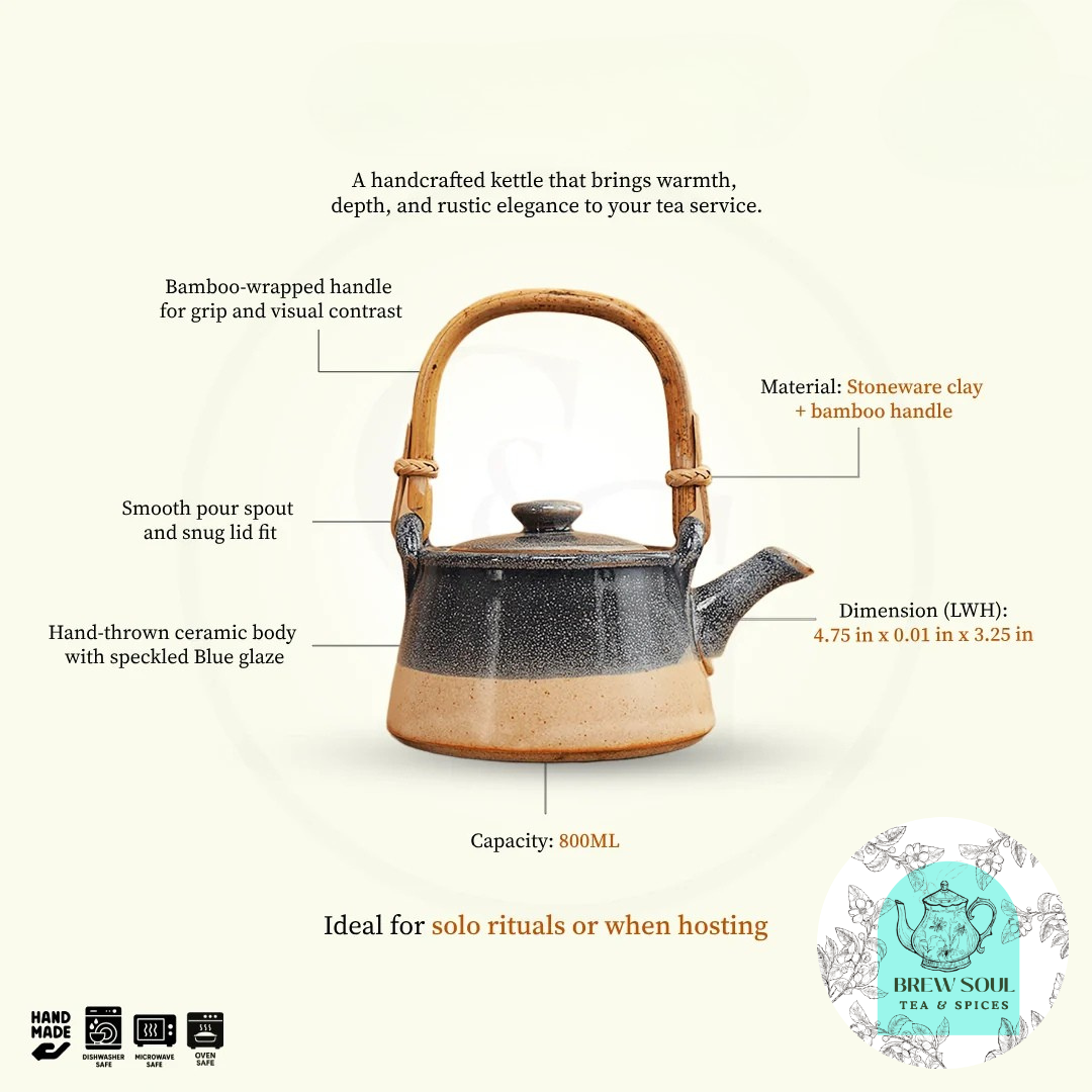 Brew Soul Tea Kettle - Blue & Beige