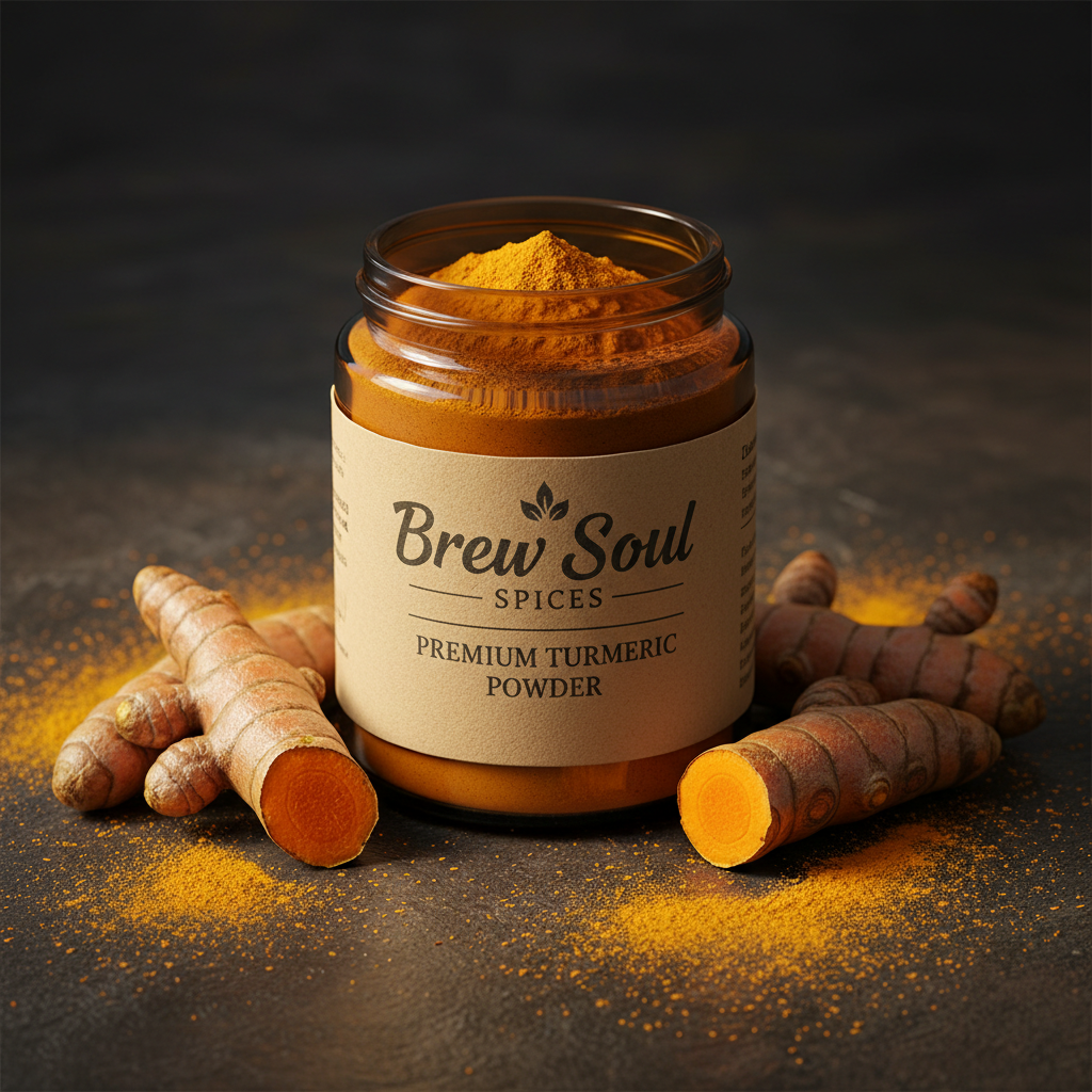 Brew Soul Spices Turmeric Powder Branded