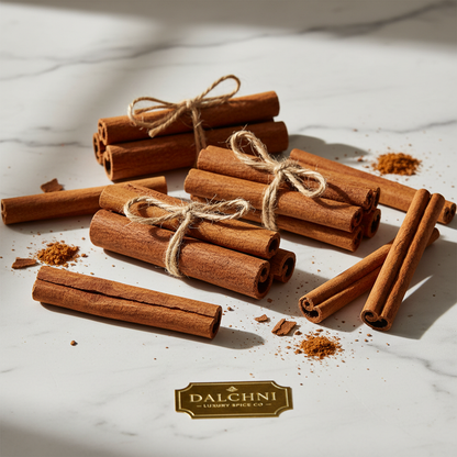 Cinnamon Sticks White Marble Editorial