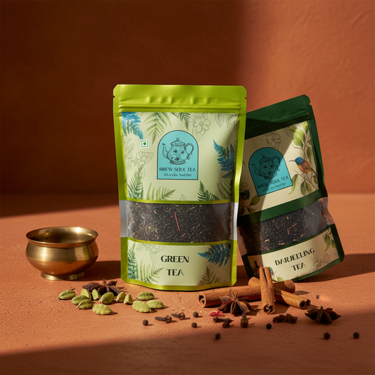Premium Darjeeling Green Tea Wellness Duo - Antioxidant-Rich Green & Darjeeling Tea Bundle 350g - Save 10%
