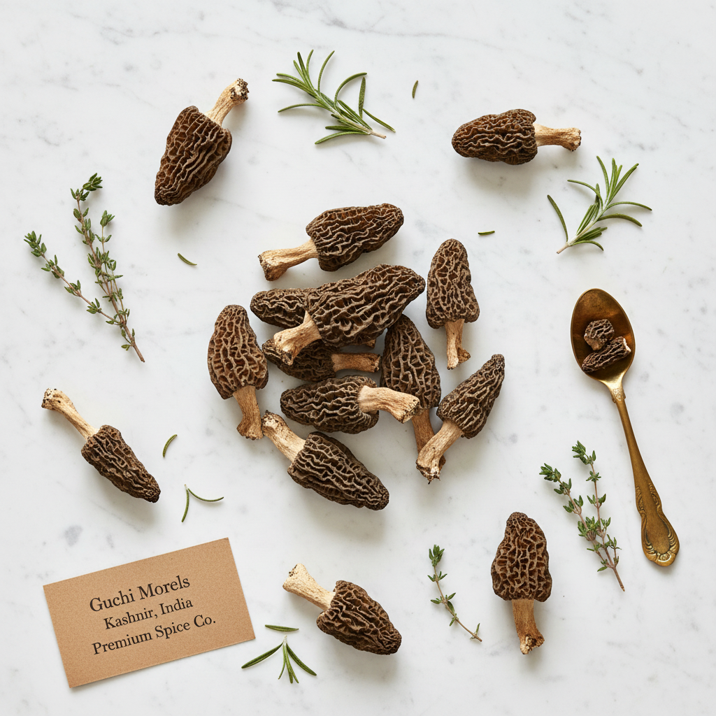 Guchhi Morel Flat Lay