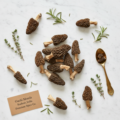 Guchhi Morel Flat Lay