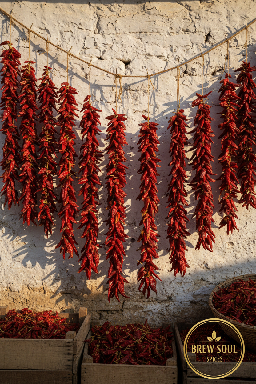 Kashmiri Red Chilli Hanging - Brew Soul Spices