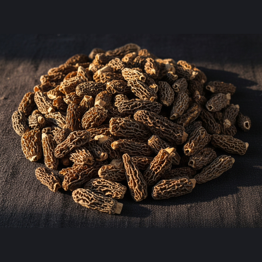 Premium Guchhi Morels Macro Editorial
